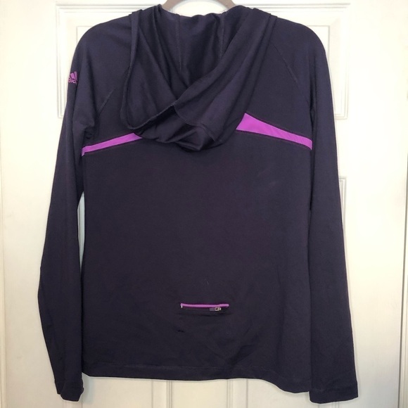 Adidas Climacool Athleisure Exercise Zip Up Purple Lightweight Jacket Medium - Picture 4 of 6
